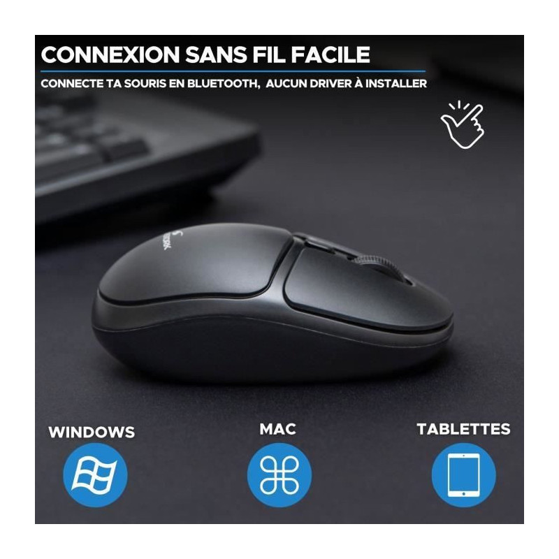 Wireless Mouse - BLUESTORK - Office 25 - PC/MAC - Black - 2.4 GHz Conn