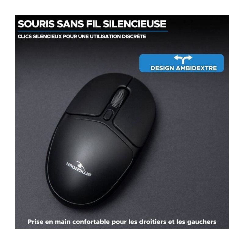 Wireless Mouse - BLUESTORK - Office 25 - PC/MAC - Black - 2.4 GHz Conn