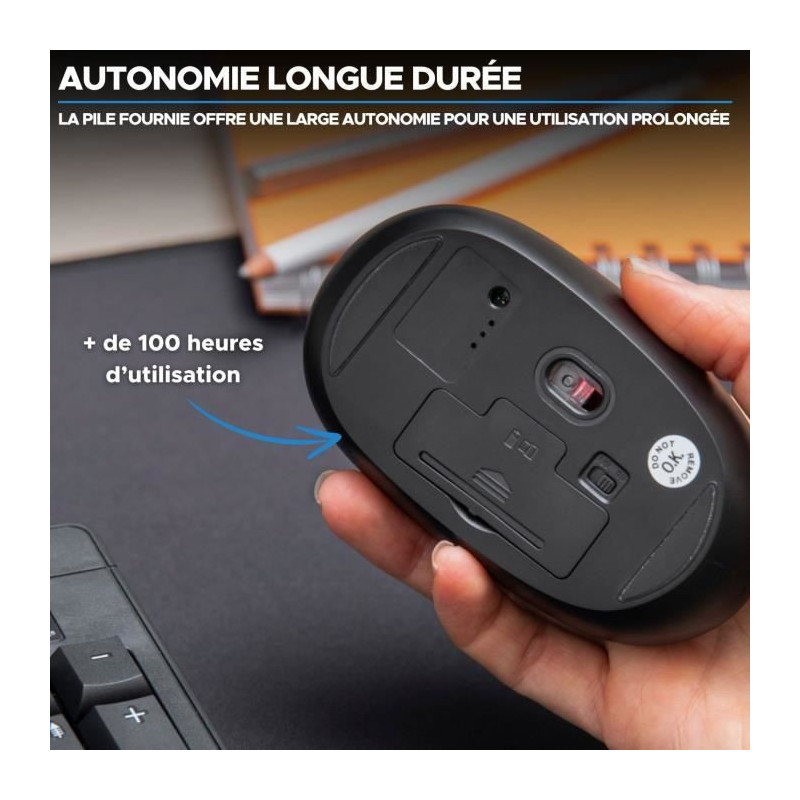 Wireless Mouse - BLUESTORK - Office 25 - PC/MAC - Black - 2.4 GHz Conn