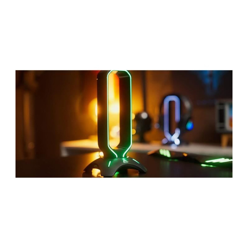 THE G-LAB Universal RGB gaming headset stand with 2 USB ports