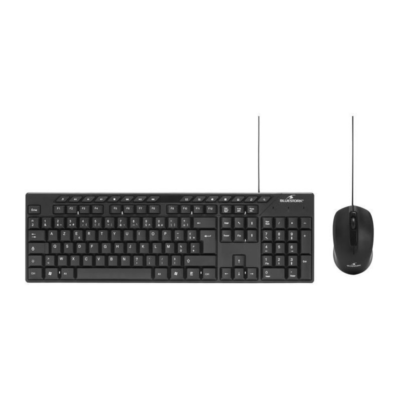 Keyboard Mouse Pack - BLUESTORK - MEDIA OFFICE - Wired - Azerty - Wind