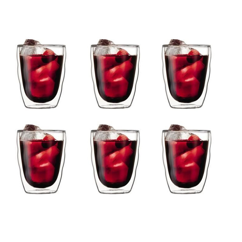 Set of 6 thermo glasses - BODUM - Pilatus - Double wall - 0.35 l - Tra
