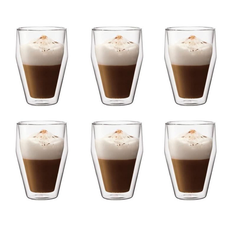 Set of 6 thermo glasses - BODUM - Titlis - Double wall - 0.35 l - Tran