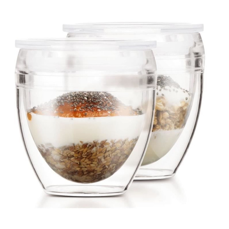 Set of 2 cups - BODUM - Pavina To Go - Double-walled plastic - Airtigh