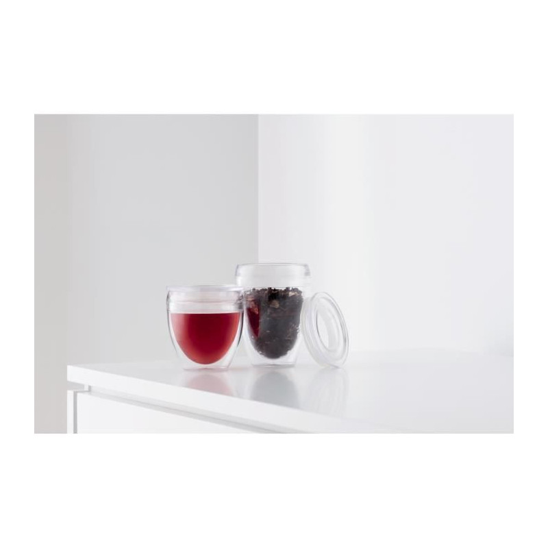 Set of 2 cups - BODUM - Pavina To Go - Double-walled plastic - Airtigh
