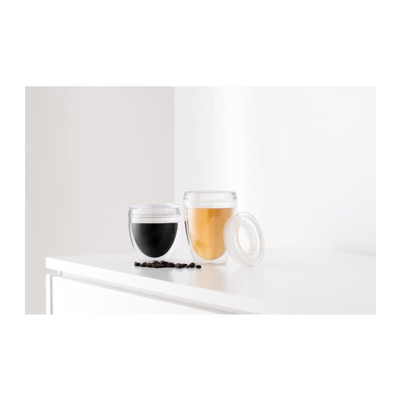 Set of 2 cups - BODUM - Pavina To Go - Double-walled plastic - Airtigh