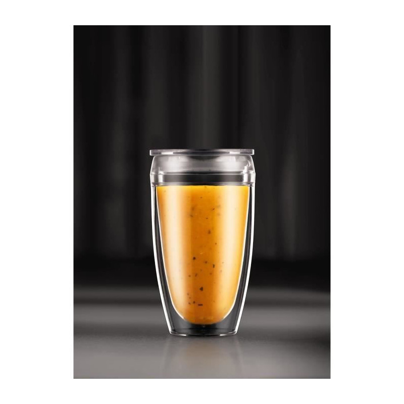 Set of 2 BODUM cups - Pavina To Go - Double-walled plastic - Airtight