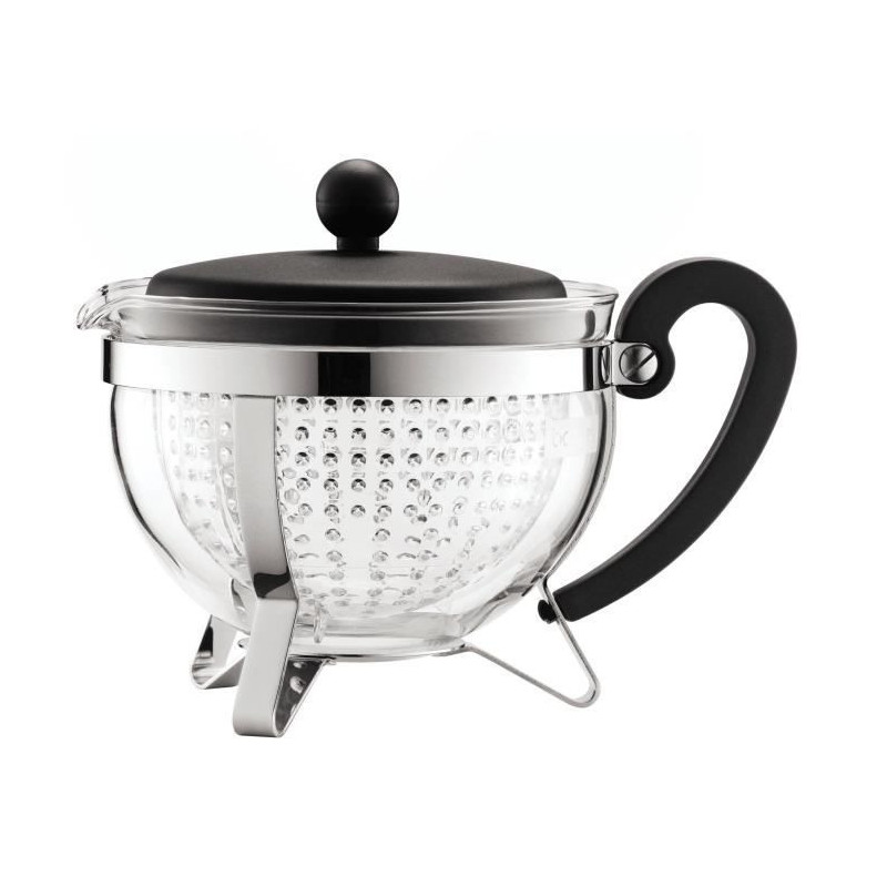 Teapot - Bodum - Chambord - 1 L - Glass - Stainless steel - Grey