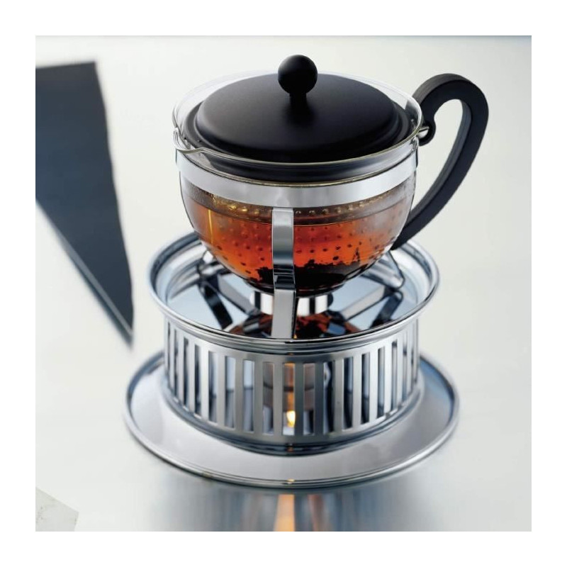 Teapot - Bodum - Chambord - 1 L - Glass - Stainless steel - Grey