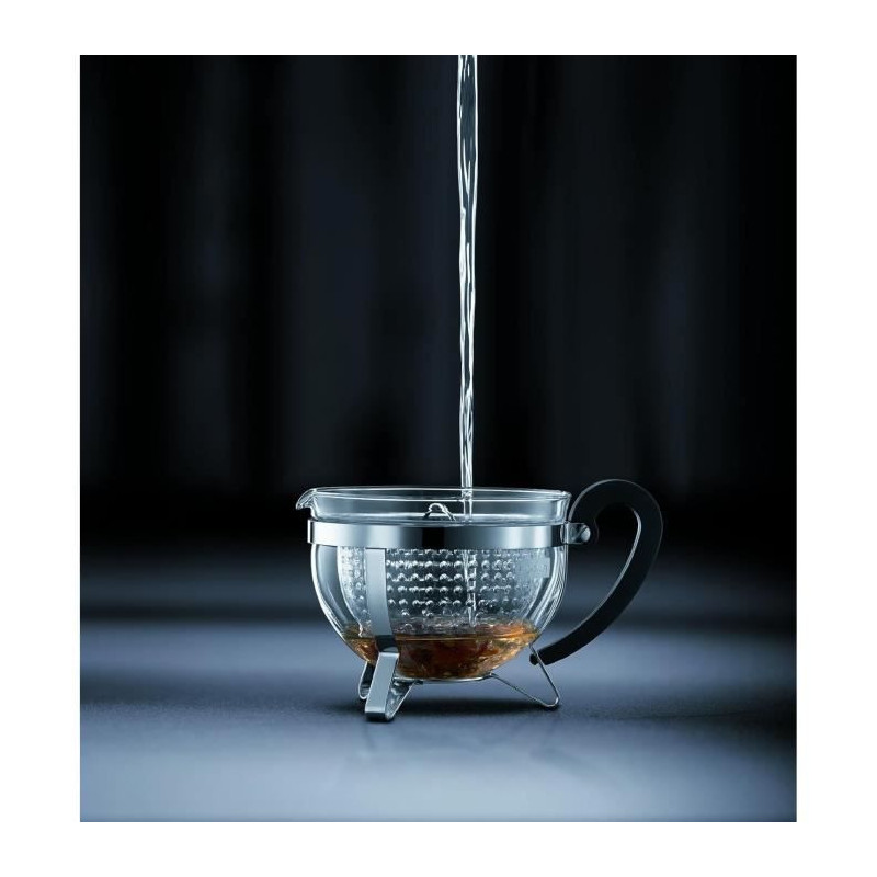 Teapot - Bodum - Chambord - 1 L - Glass - Stainless steel - Grey