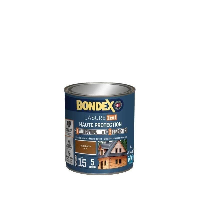 BONDEX 2 in 1 Satin High Protection Stain 5 years - Medium oak