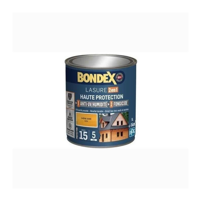 BONDEX 2 in 1 Satin High Protection Stain 5 years - Golden Oak