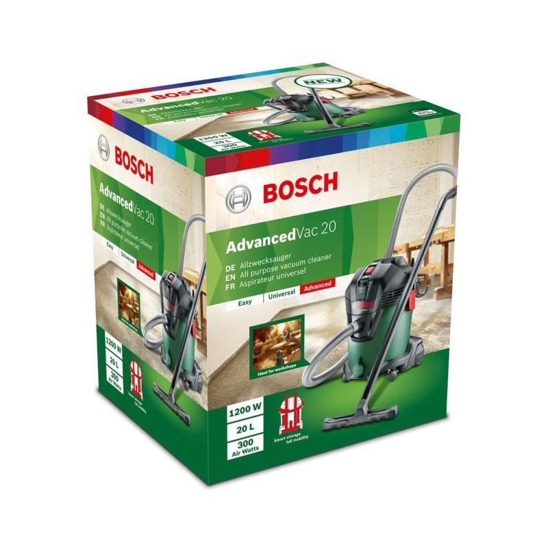 Bosch water and dust vacuum cleaner - Advancedvac 20 (with accessories