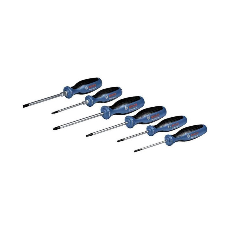 Set of 6 flat screwdrivers