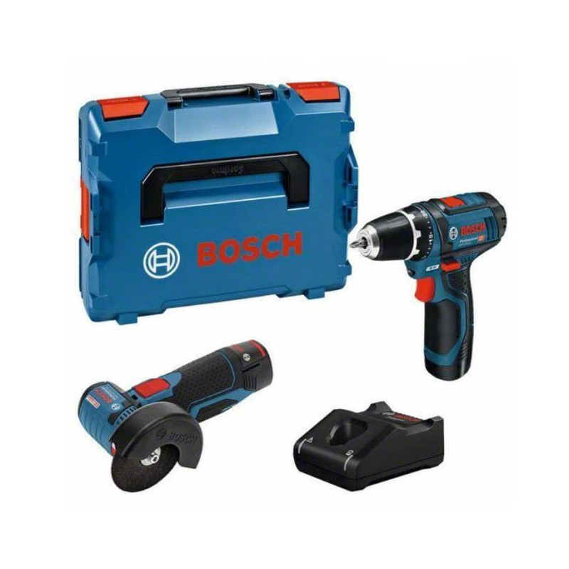 Pack 2 BOSCH tools GSR 12V-15 drill-screwdriver + GWS 12V-76 angle gri