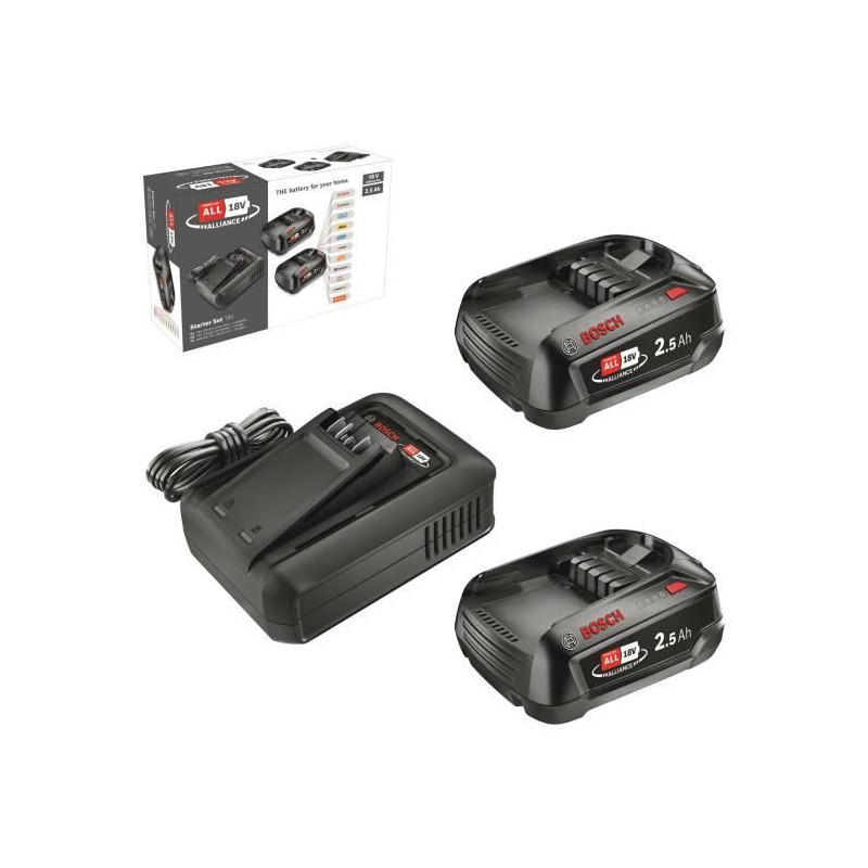 Starter Set 18V - BOSCH GREEN - 2 18V 2.5 Ah batteries + charger - 160
