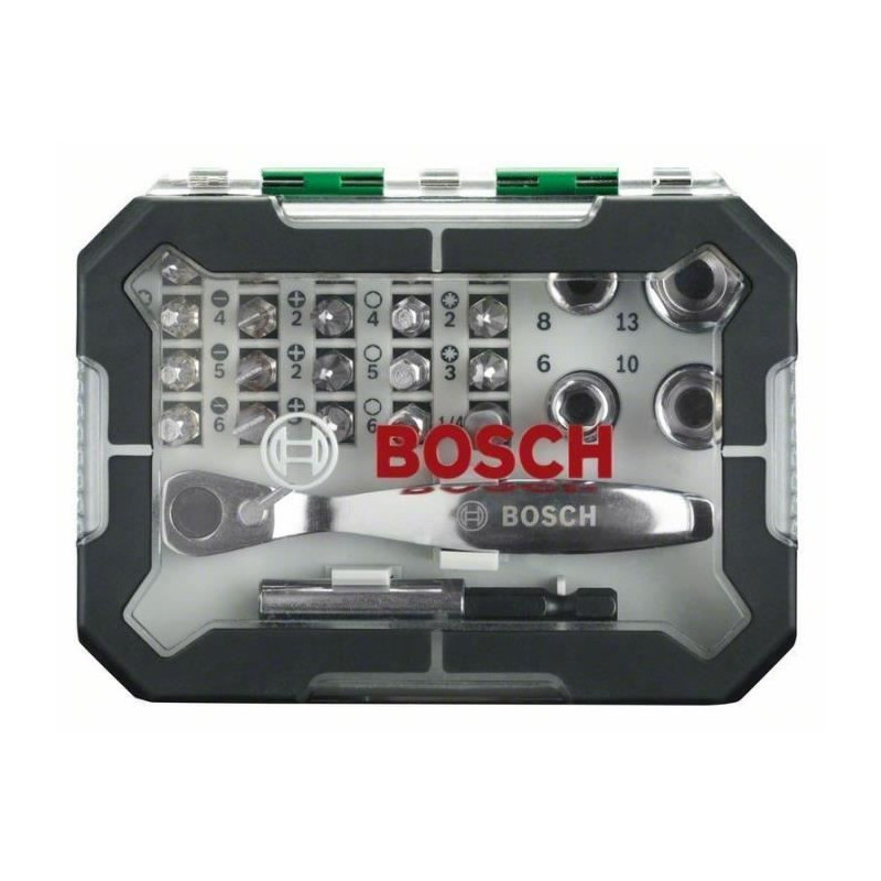 Bosch screwing set (kit 26 rooms, assortment of screwing tips with rat