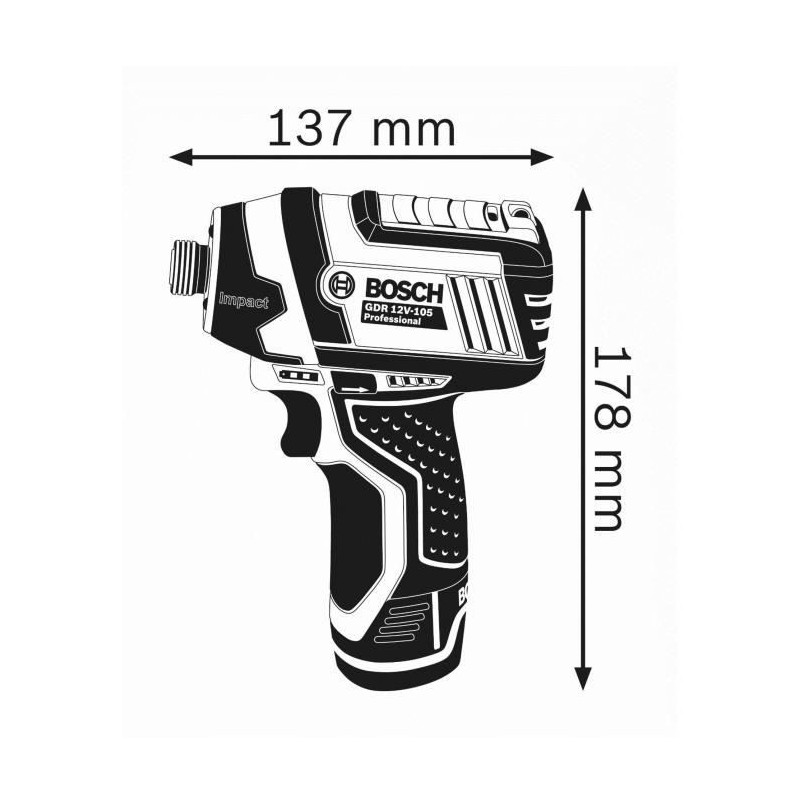 BOSCH GDR 10.8-LI impact screwdriver without charger or battery - 0 60