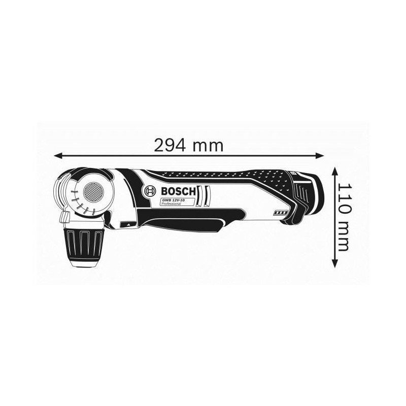GWB 12V-10 cordless angle drill (without battery or charger) in L-BOXX