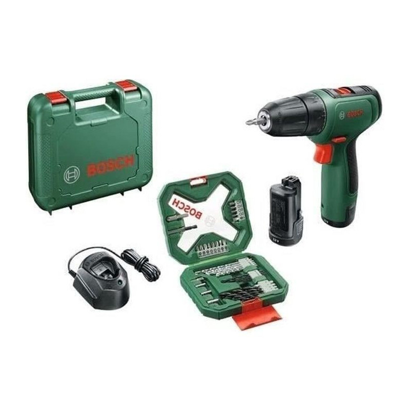 Bosch EasyDrill 1200 drill driver with 2 batteries, 1 charger, a case