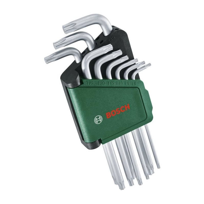 Bosch 9-Piece Torx Key Set (S2 Steel Multi-Keys TX8-TX40 Long Side Rus