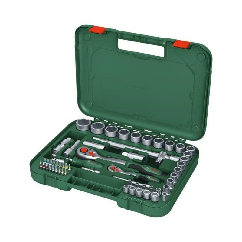 Bosch 57-piece ratchet set 1/4 + 1/2 (for various DIY projects 55 high