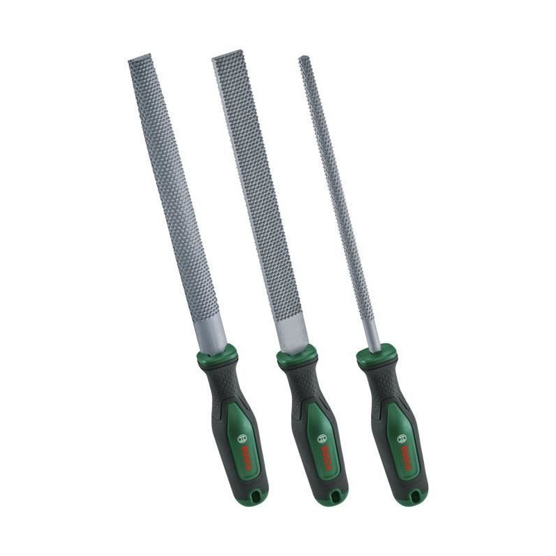 Bosch 3-Piece Rasp Set (Heavy Duty Flat/Round/Half-Round Wood Rasps Ha