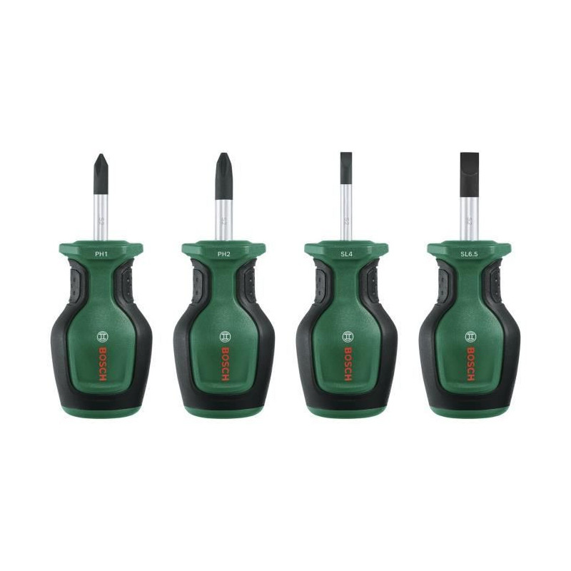 Bosch Set of 4 short screwdrivers (compact for screwing in tight space