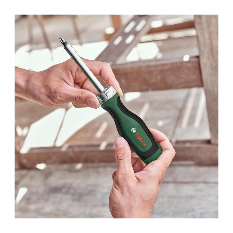 Bosch ratchet screwdriver 12 bits