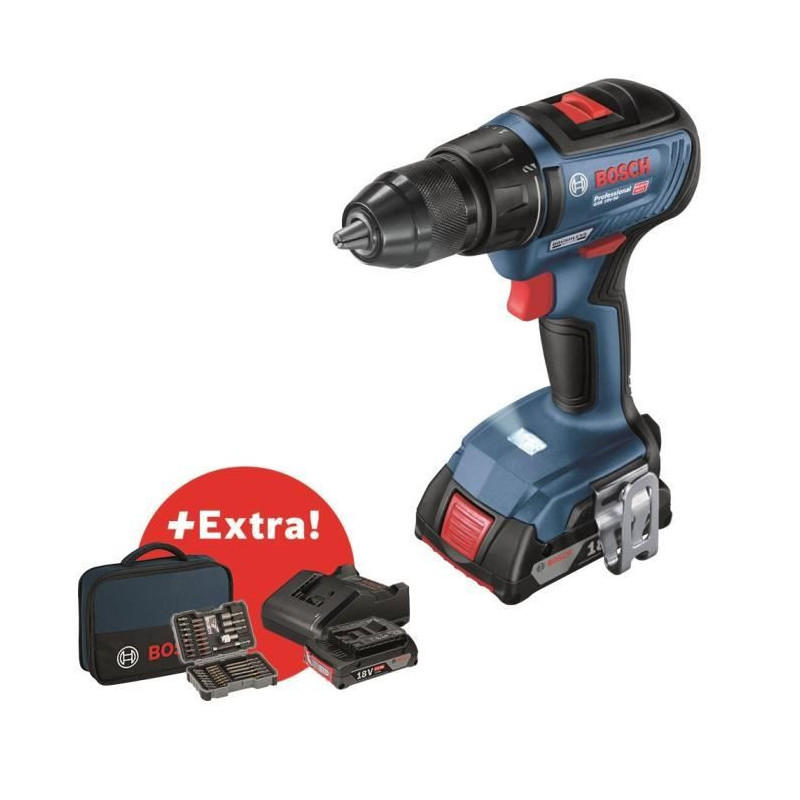 Bosch Professional GSR 18V-50 drill-driver + 2 x 2.0Ah batteries + GAL