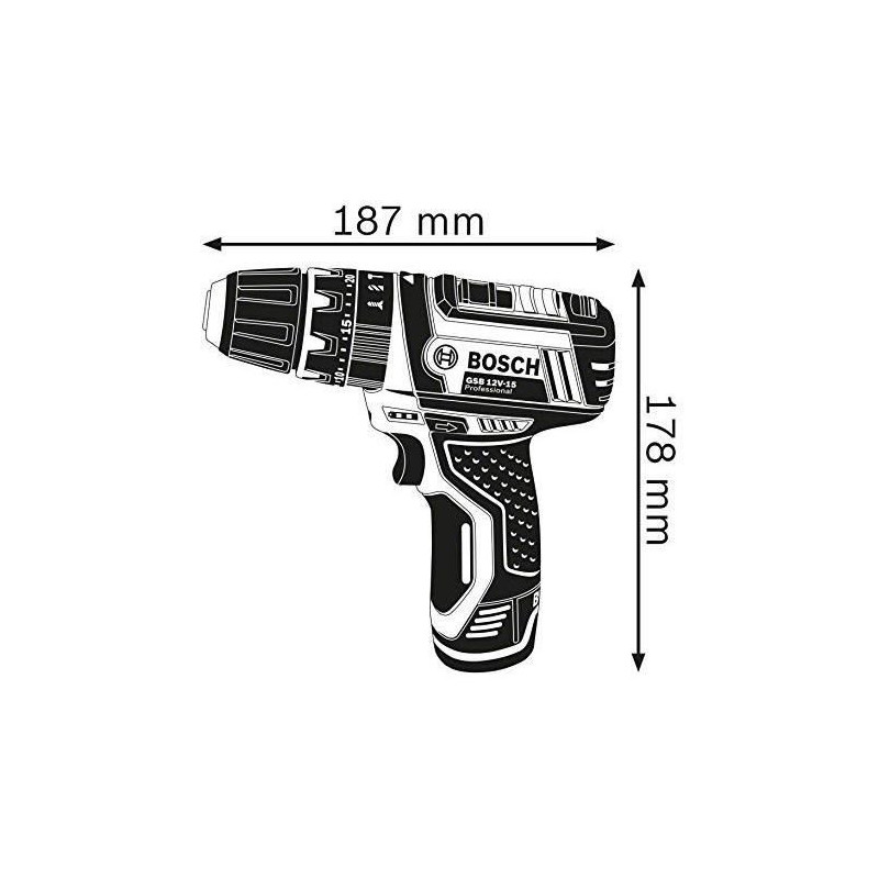 Bosch Professional GSB 12V-5 + 10 accessoire percussion drill.