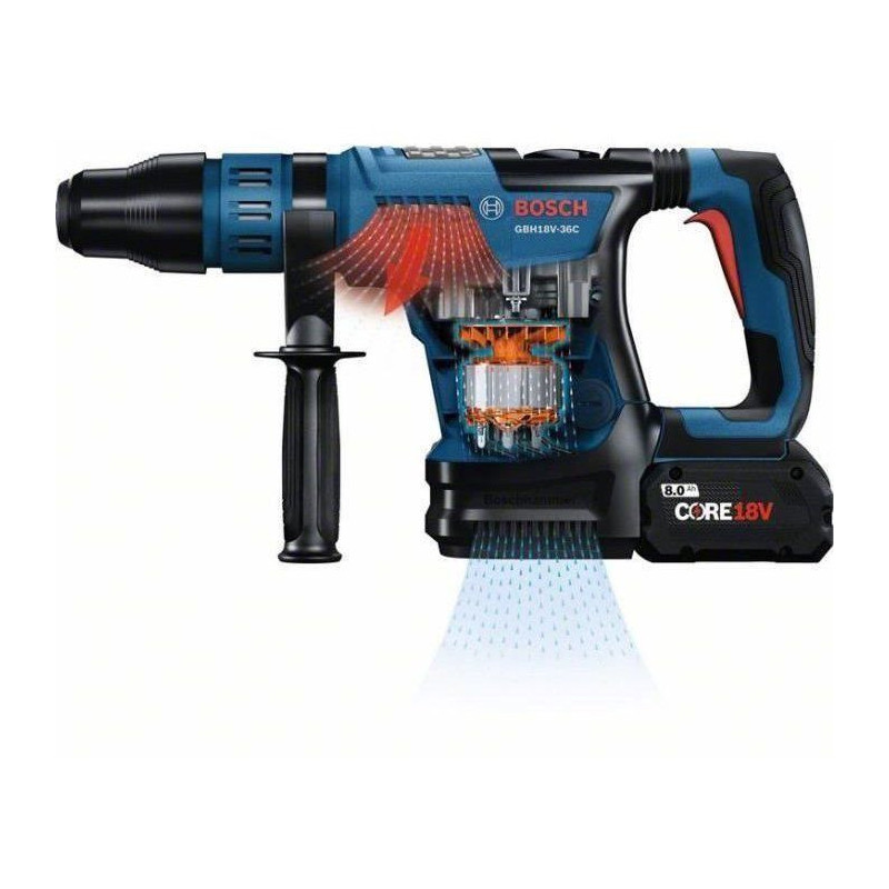 SDS Max GBH 18V-36 C cordless rotary hammer with two ProCORE 5.5Ah bat