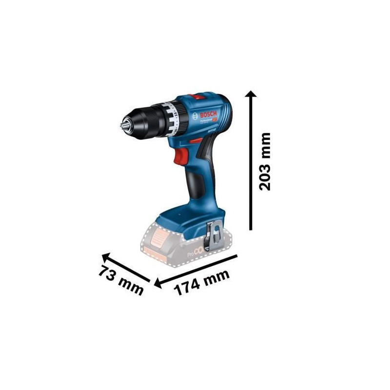 Percussion drill Bosch Professional GSB 18V-45 +2 2.0AH batteries + Ga