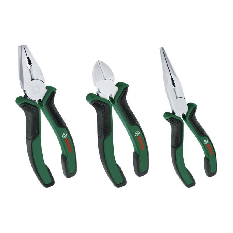 Bosch Home and Garden - Set of 3 pliers (universal, long nose, diagona