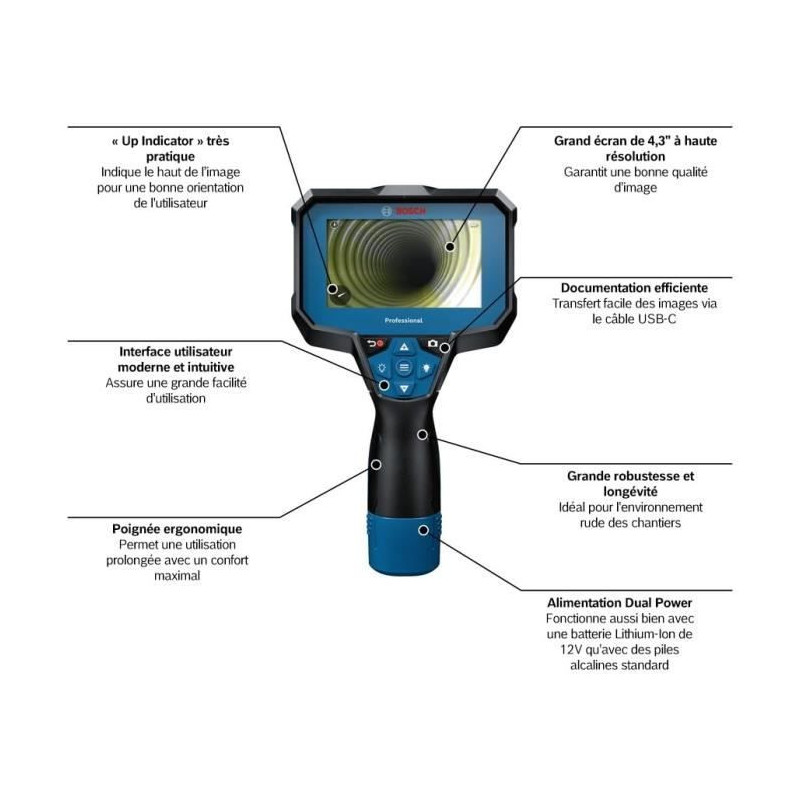 Bosch Professional GIC 12V-4-23 C inspection camera, battery operated