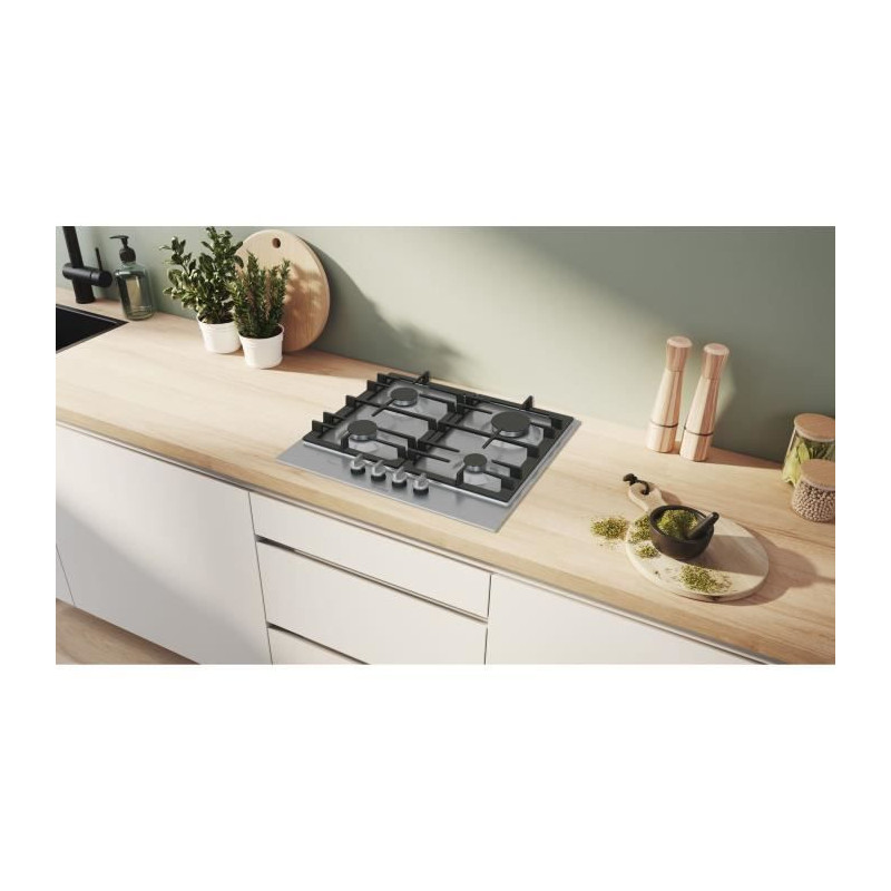 Gas hob - BOSCH Series 6 - 4 burners - 52 x 58.2 x 4.5 cm - PCP6A5I90