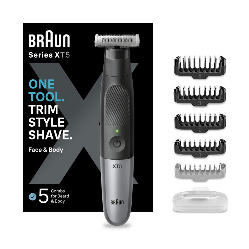 Braun Series X Hybrid Trimmer XT5100 For Face and Body with 4D Flexibl