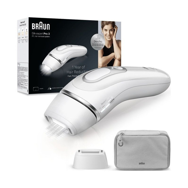 Pulsed light epilator - BRAUN - PL3020 - 3 intensity levels - 300,000