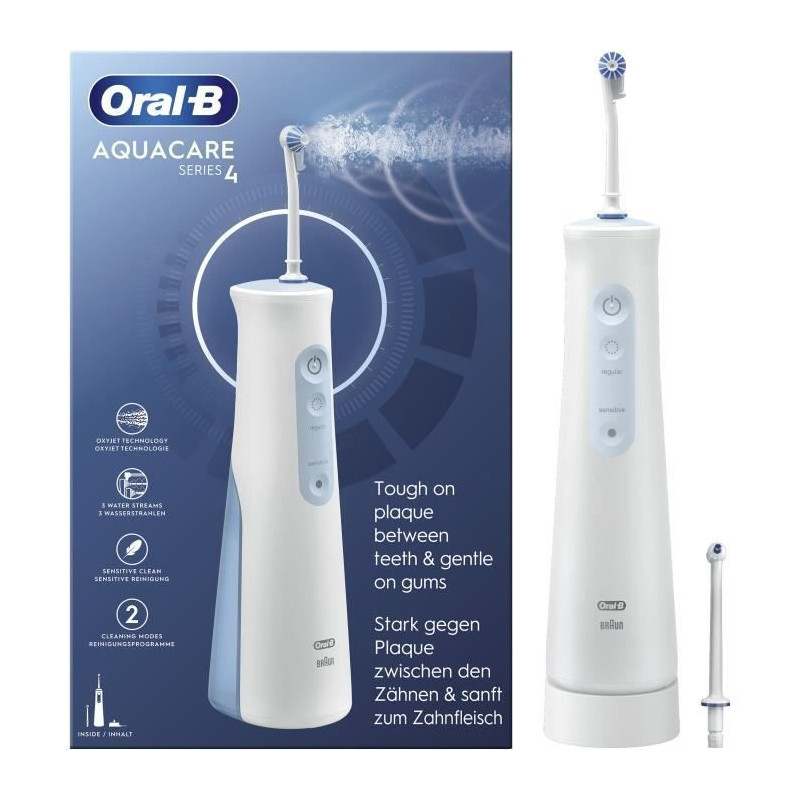 Oral-B water flosser - AquaCare 4 - Oxyjet technology - 2 types of jet