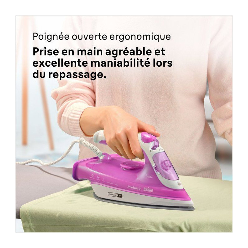 Steam iron FI3124 PU - Power 2400 W - Supercramic sole - 270 ml water