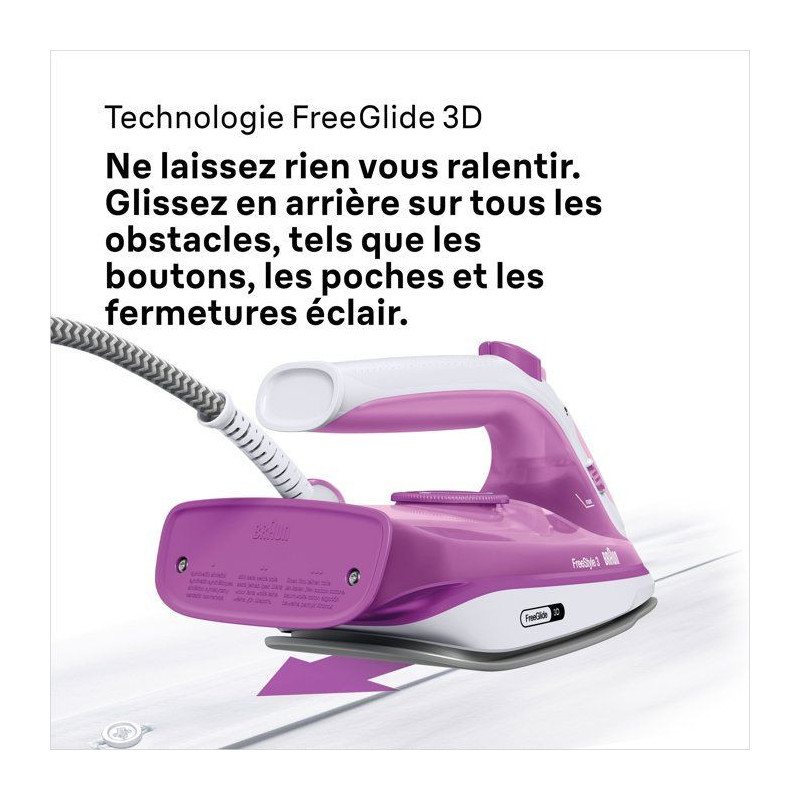 Steam iron FI3124 PU - Power 2400 W - Supercramic sole - 270 ml water