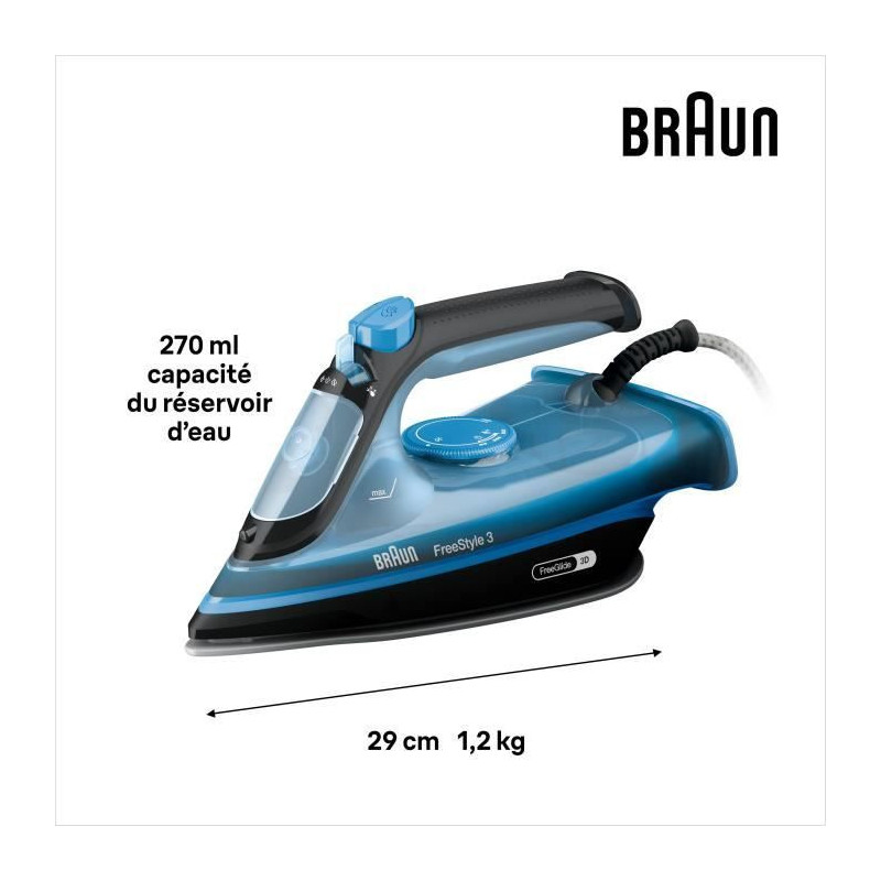 Braun FI3194 BK Freestyle 3 - Steam iron - Power 2400 W - Constant ste