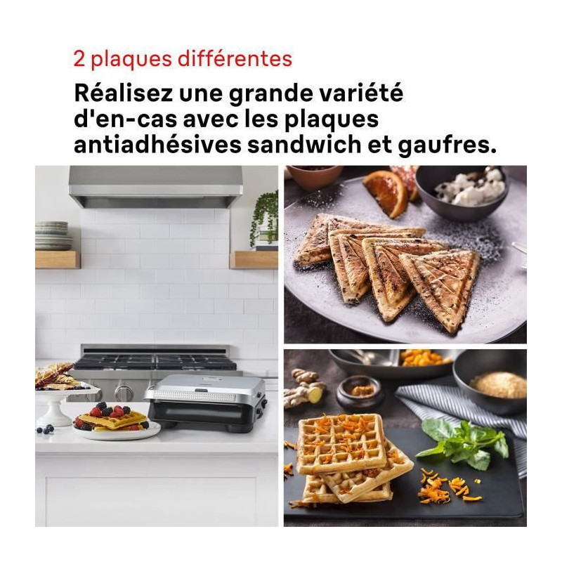 Grill - BRAUN - Sandwich Maker 5 SM5005 - 800 W - Stainless steel / Bl