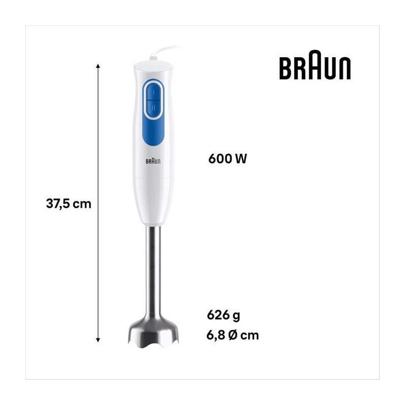 BRAUN MQ20.236M blender foot - 600 W motor - 2 speeds - EasyTwist syst