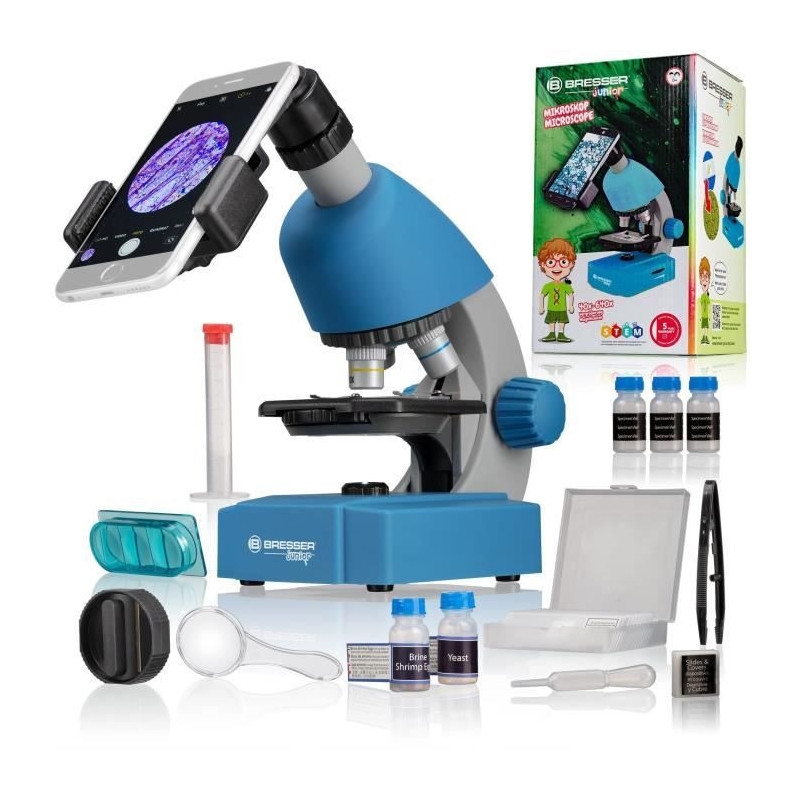 Microscope 40x-640x - BRESSER JUNIOR - LED lighting - experiment kit -