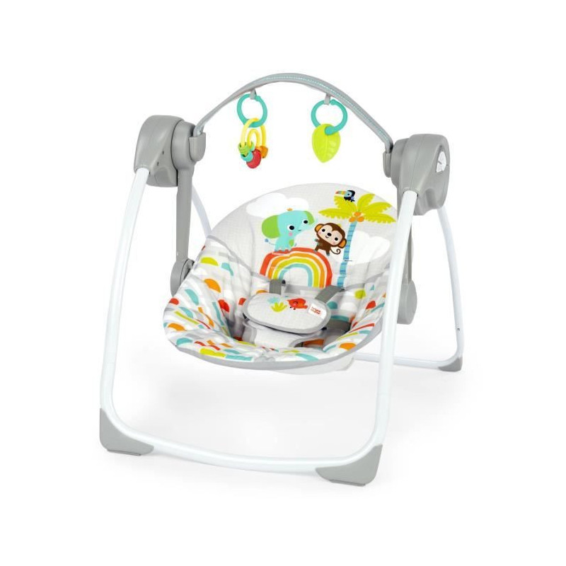 BRIGHT STARTS Playful Paradise portable baby swing, compact and automa