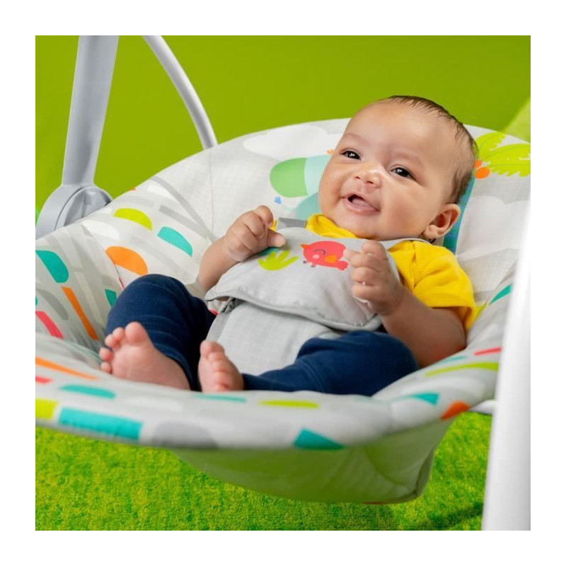 BRIGHT STARTS Playful Paradise portable baby swing, compact and automa
