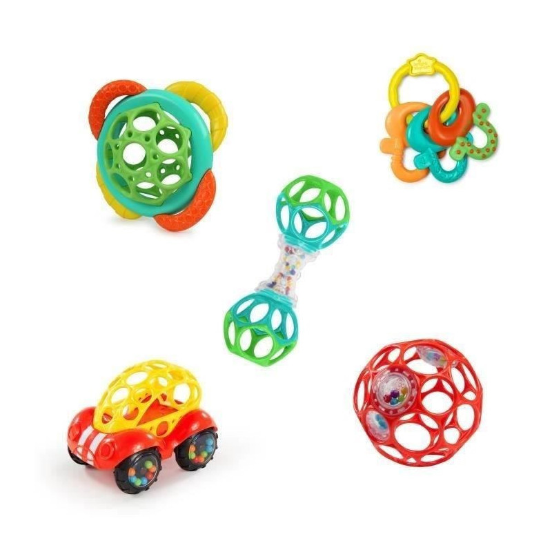 Bright Starts Set of Oball Hochet and Dentition Rings, 5 rooms, withou
