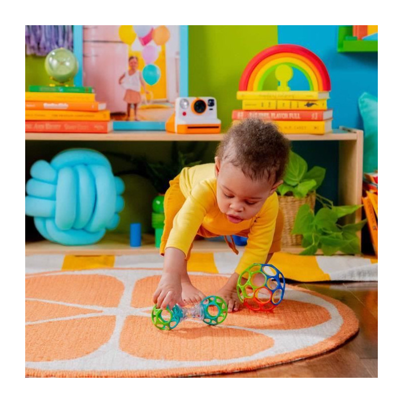 BRIGHT STARS O'Ball Baby Gift Set with 2 Baby Toys: a Rattle and a Cla