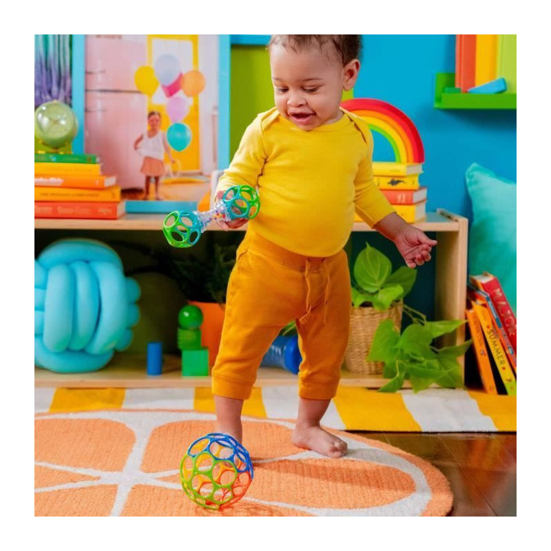 BRIGHT STARS O'Ball Baby Gift Set with 2 Baby Toys: a Rattle and a Cla
